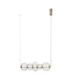 Rabel Wire Frame Pendant Ceiling Light Gold 3000K Warm White 5xLED-1