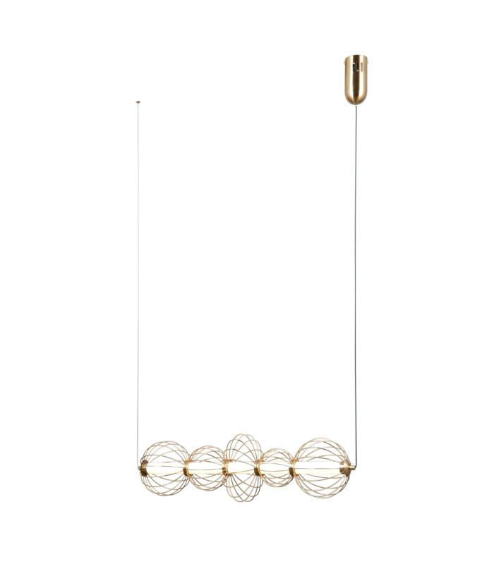 Rabel Wire Frame Pendant Ceiling Light Gold 3000K Warm White 5xLED-2