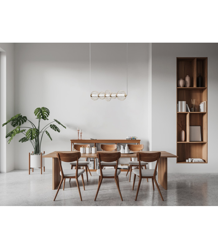 Rabel Wire Frame Pendant Ceiling Light Gold 3000K Warm White 5xLED-5