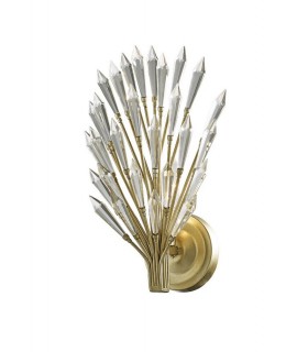 Wall Lamp 1 Light E14 Aged Gold, Silver, Crystal - 1