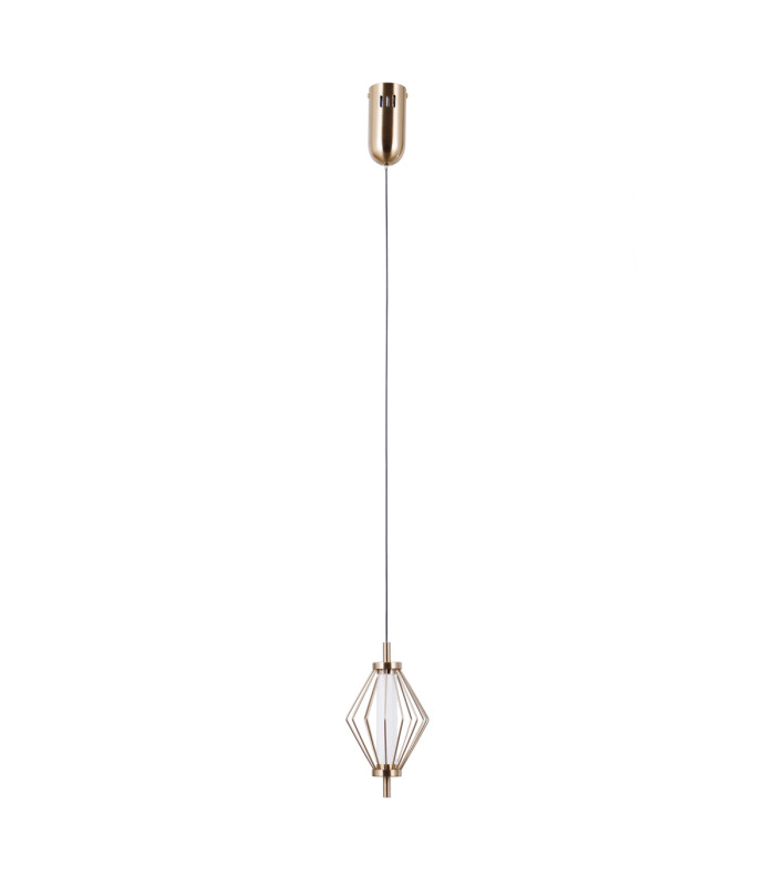 Sevil Wire Frame Pendant Ceiling Light Gold 3000K Warm White-1