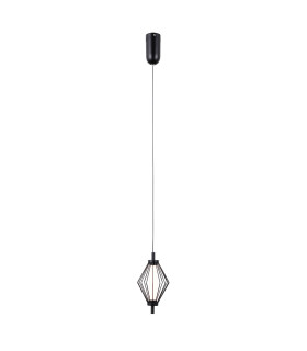 Sevil Wire Frame Pendant Ceiling Light Matt Black Chrome 3000K Warm White-2