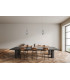 Sevil Wire Frame Pendant Ceiling Light Matt Black Chrome 3000K Warm White-5