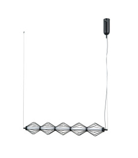Sevil Wire Frame Pendant Ceiling Light Matt Black Chrome 3000K Warm White 5xLED-1