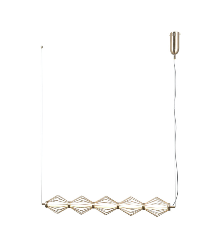 Sevil Wire Frame Pendant Ceiling Light Gold 3000K Warm White 5xLED-2