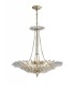 Ceiling Pendant 6 Light E14 Aged Gold, Silver, Crystal - 1