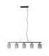 Simona Bar Pendant Ceiling Light Matt Black Chrome 5xE14-1