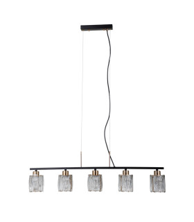 Simona Bar Pendant Ceiling Light Matt Black Chrome 5xE14-1