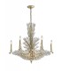 Ceiling Pendant 6+3 Light E14 Aged Gold, Silver, Crystal - 1