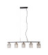 Simona Bar Pendant Ceiling Light Matt Black Chrome 5xE14-2