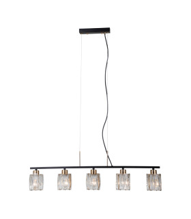 Simona Bar Pendant Ceiling Light Matt Black Chrome 5xE14-2
