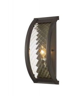 Flush Wall Lamp 1 Light E14 Oiled Bronze, Clear Glass - 1