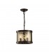 Ceiling Pendant, Semi Flush Ceiling Convertible 3 Light E14 Oiled Bronze, Clear Glass - 1