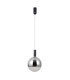 Strela 25cm Globe Pendant Ceiling Light Matt Black with Darkened Grey Glass Shade 3000K Warm White-2