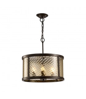 Ceiling Pendant 4 Light E14 Oiled Bronze, Clear Glass - 1