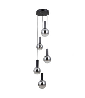 Strela Cluster Pendant Ceiling Light Matt Black 3000K Warm White 5xLED-1