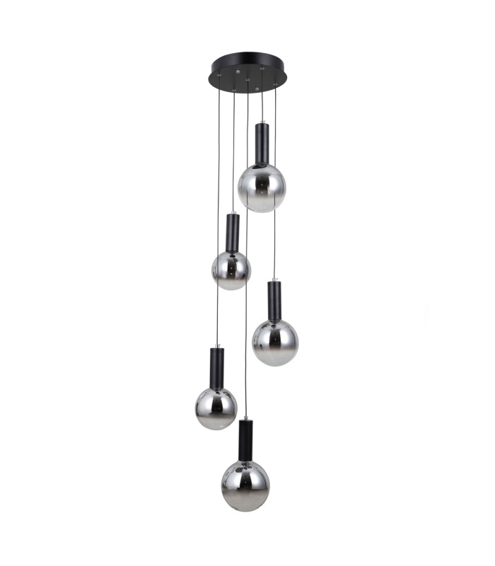 Strela Cluster Pendant Ceiling Light Matt Black 3000K Warm White 5xLED-1