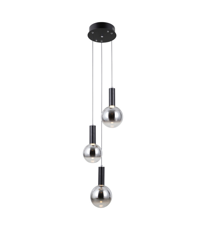 Strela Cluster Pendant Ceiling Light Matt Black 3000K Warm White 3xLED-2