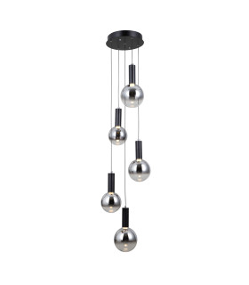 Strela Cluster Pendant Ceiling Light Matt Black 3000K Warm White 5xLED-2