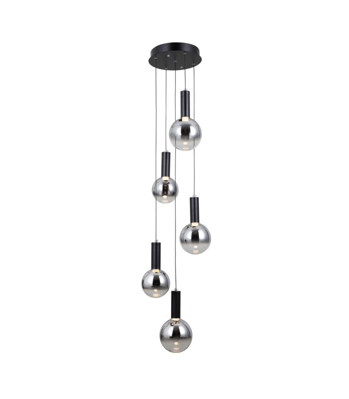 Strela Cluster Pendant Ceiling Light Matt Black 3000K Warm White 5xLED-2