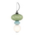 Tordi Globe Pendant Ceiling Light Blue Green Matt White 3000K Warm White-2