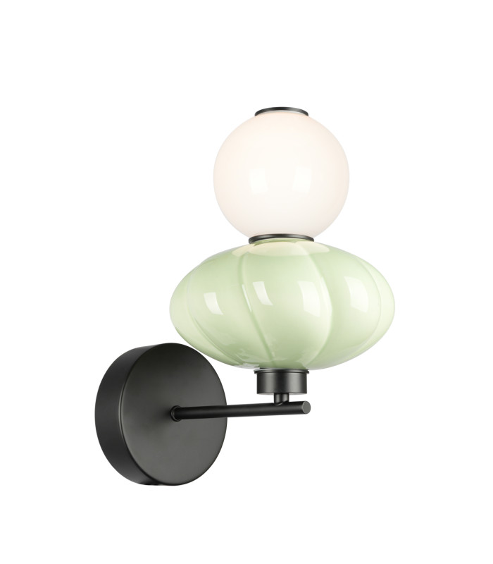 Tordi Globe Wall Lights Green Matt White 3000K Warm White-1