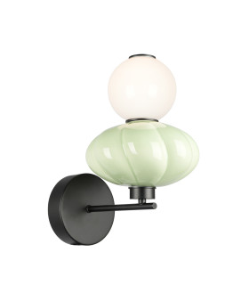 Tordi Globe Wall Lights Green Matt White 3000K Warm White-1