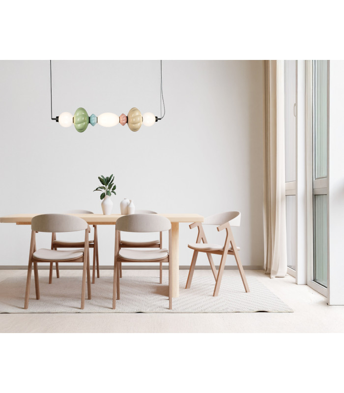 Tordi Bar Pendant Ceiling Light Beige Green Pink Blue Matt White 3000K Warm White-5