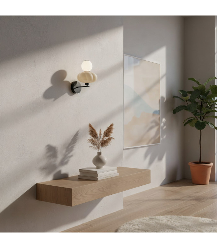 Tordi Globe Wall Lights Beige Matt White 3000K Warm White-5
