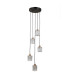 Torno Cluster Pendant Ceiling Light Matt Black Gold 5xE14-1