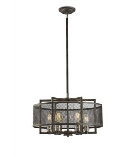Ceiling Pendant 6 Light E27 Weathered Zinc, Brushed Nickel - 1