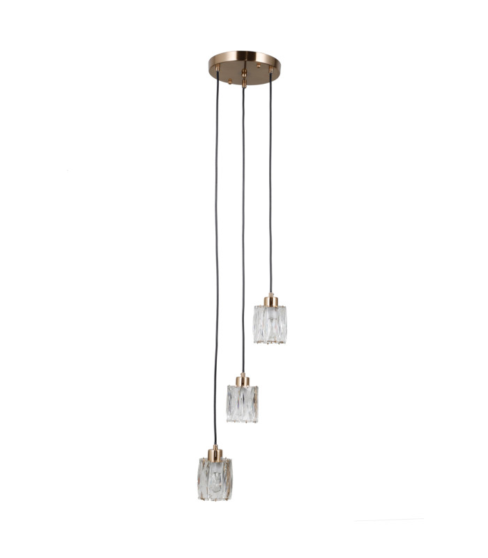 Torno Cluster Pendant Ceiling Light Gold 3xE14-1