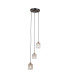 Torno Cluster Pendant Ceiling Light Matt Black Gold 3xE14-2