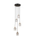 Torno Cluster Pendant Ceiling Light Matt Black Gold 5xE14-2