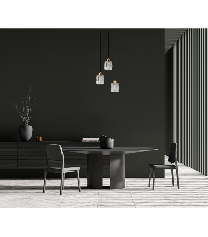 Torno Cluster Pendant Ceiling Light Matt Black Gold 3xE14-5