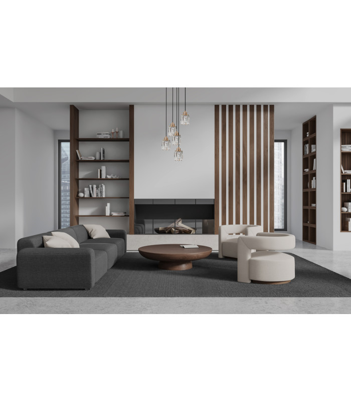 Torno Cluster Pendant Ceiling Light Matt Black Gold 5xE14-5