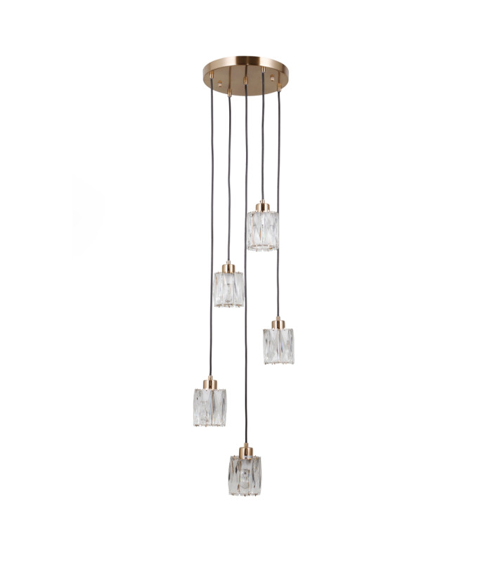 Torno Cluster Pendant Ceiling Light Gold 5xE14-1