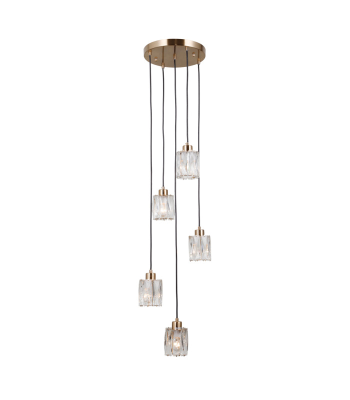 Torno Cluster Pendant Ceiling Light Gold 5xE14-2