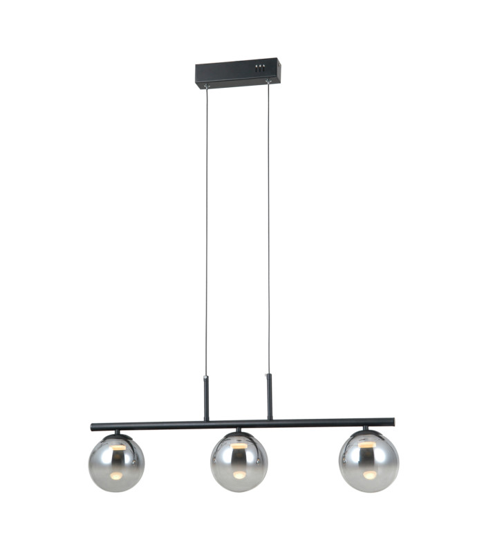 Velada Bar Pendant Ceiling Light Matt Black 3000K Warm White 3xLED-2