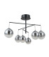 Velada Globe Ceiling Light Matt Black 3000K Warm White 6xLED-1
