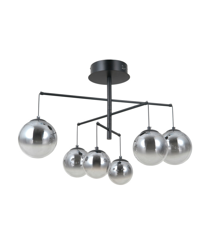 Velada Globe Ceiling Light Matt Black 3000K Warm White 6xLED-1