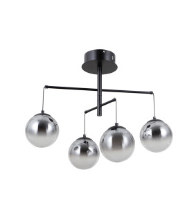 Velada Globe Ceiling Light Matt Black 3000K Warm White 4xLED-1