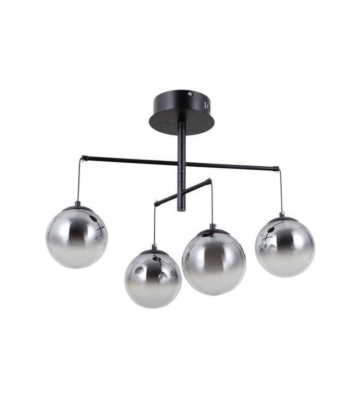 Velada Globe Ceiling Light Matt Black 3000K Warm White 4xLED-1