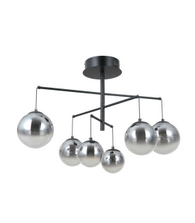 Velada Globe Ceiling Light Matt Black 3000K Warm White 6xLED-1