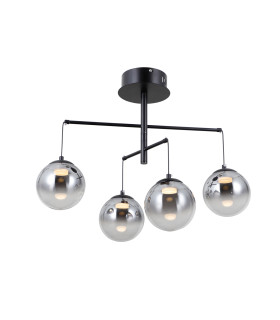 Velada Globe Ceiling Light Matt Black 3000K Warm White 4xLED-2