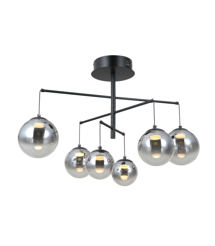 Velada Globe Ceiling Light Matt Black 3000K Warm White 6xLED-2