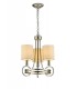Ceiling Pendant with Beige Shade 3 Light E14 Antique Silver, Teak Plated - 1