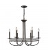 Round Ceiling Pendant 6 Light E14 Aged Bronze, Crystal - 1