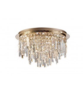 Flush Ceiling Round 6 Light G9 Rose Gold, Crystal - 1