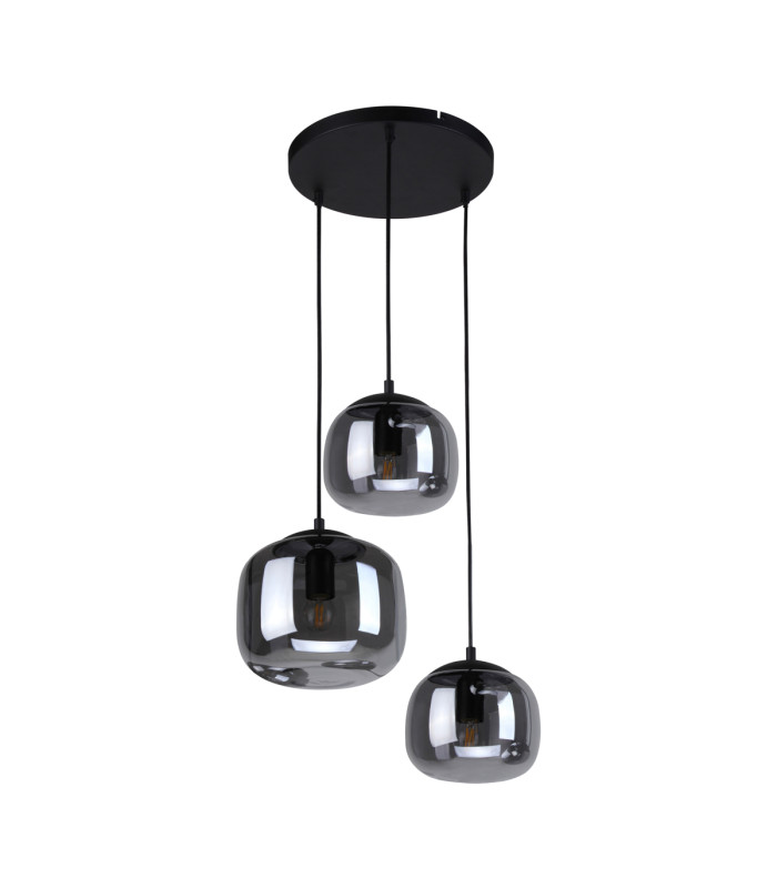 Calto Cluster Pendant Ceiling Light Black 3xE27-1